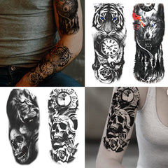Tatuaje temporal JEEFONNA de calavera para un look punk