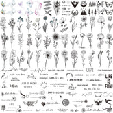 Tatuajes temporales JEEFONNA con flores realistas para fiestas y uso diario