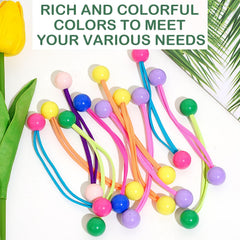 Jeffan accesorios-cabello-bolas-dobles-12cm: elástico cómodo para coletas estables durante el día.