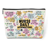 Jeilink Daily Affirmations makeup bag front view for travel and gifts.