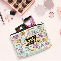 Jeilink Daily Affirmations makeup bag interior with space for cosmetics and essentials.