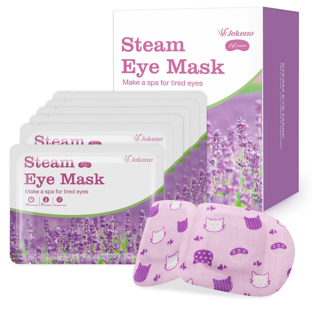 Jekeno mascarilla de vapor con lavanda para relajación ocular y alivio del cansancio.
