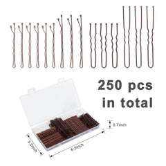 Jelara brown U-shaped bobby pins (2inch) blending with hair for steady hold.