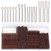 Jelara brown wavy bobby pins (2inch) securing an updo with a gentle grip.