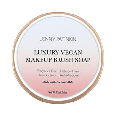 Jenny Patinkin makeup brush soap bar cleanses brushes gently for all bristle types.