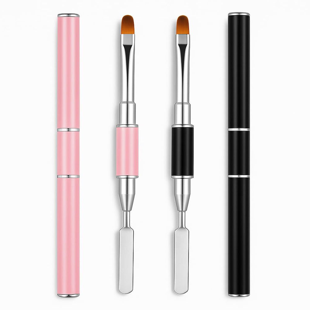 JEONEKID dual-ended nail brush in pink for precise gel application