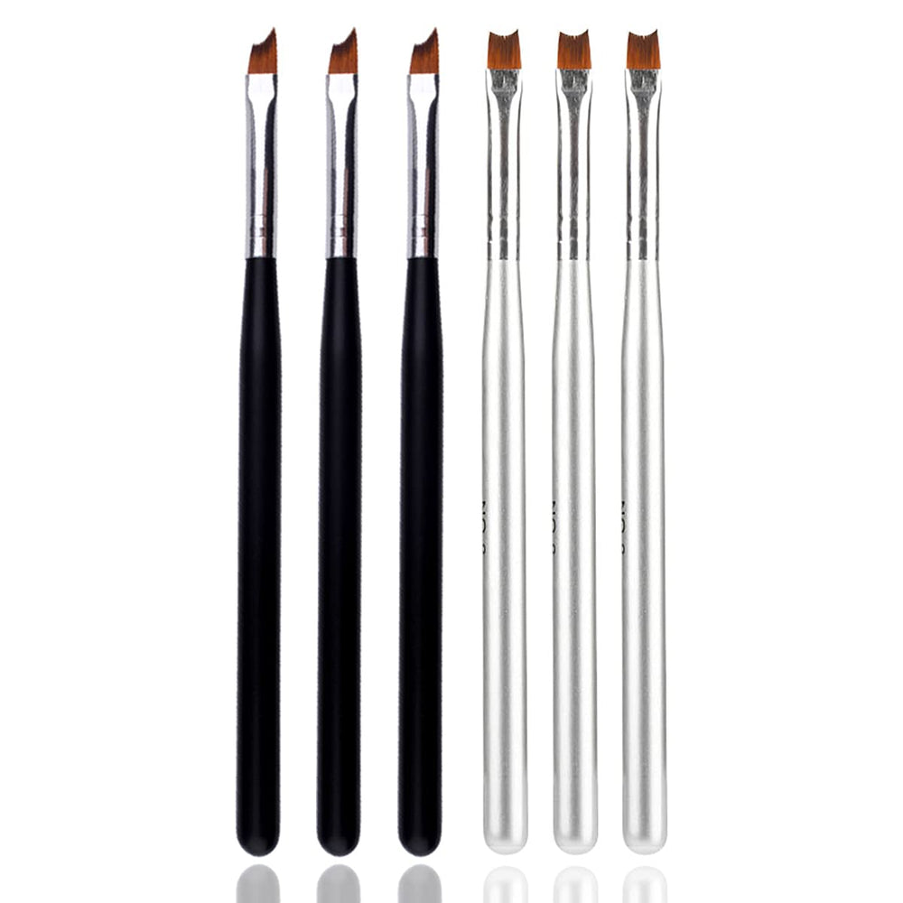 JERCLITY half moon brush with silver handle for precise French tips