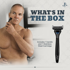 Jeremy's Razors five-blade cartridge for smooth, consistent shaves