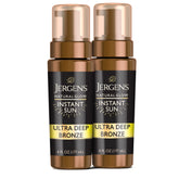 Jergens Instant Sun Mousse swatch showing natural, streak-free bronze color