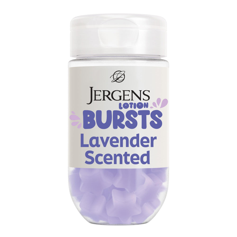 Jergens Lavanda: burbujas en estrella para piel suave y perfumada.