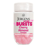 Jergens burbujas de loción en forma de corazón con aroma a cereza y almendra.