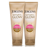 Jergens Natural Glow daily moisturizer bottle shows subtle color development
