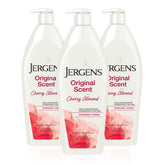 Loción Jergens Original Scent para piel seca, botella visible, hidratación prolongada.