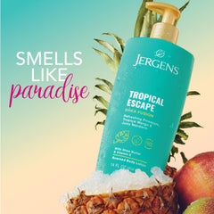 Textura sedosa de Jergens Shea Fusion para piel suave durante todo el día.