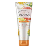Jergens Sweet Citrus Butter bottle displaying a refreshing citrus aroma for moisturized skin.