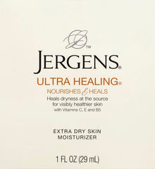 Jergens Ultra Healing, textura cremosa que suaviza codos y talones
