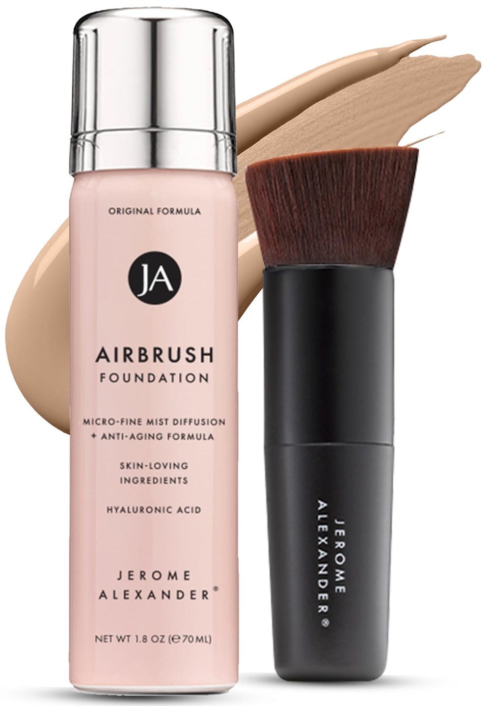 Jerome Alexander MagicMinerals AirBrush Foundation spray bottle with microfine mist for even coverage.