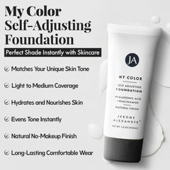 Jerome Alexander My Color foundation with kabuki brush ready for smooth blending