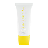 JESS BEAUTY Let it Sun sunscreen bottle with SPF 50+ protects skin outdoors