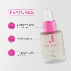 JESS BEAUTY Shine Bright tranexámico ayuda a evitar oscurecimientos por sol.