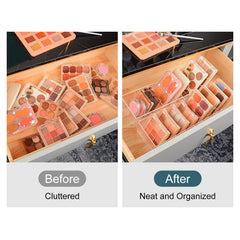 JessLab 6-compartment acrylic organizer keeps cosmetics neatly separated.