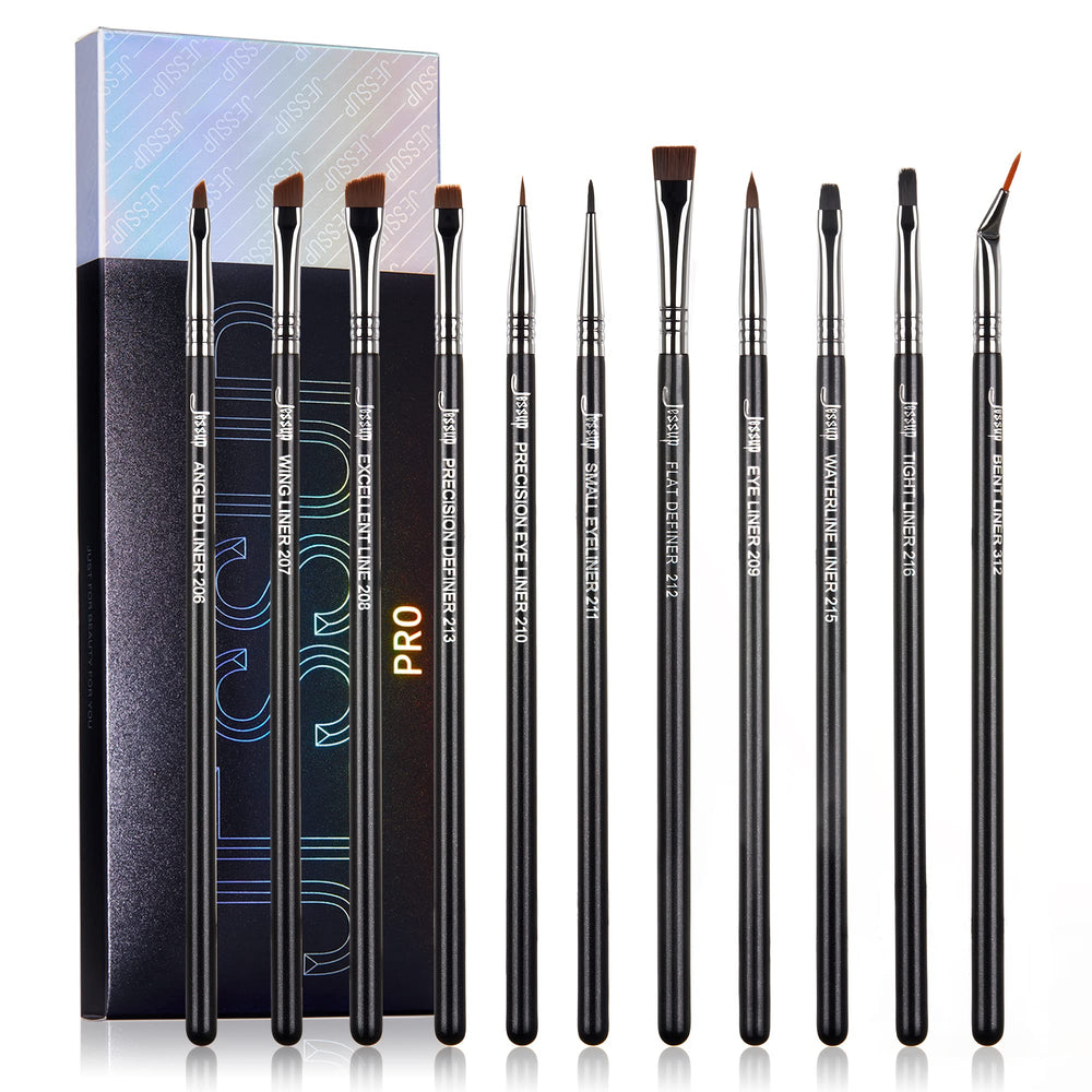 Jessup Eyeliner Brush Set angled-tip for precise winged liner
