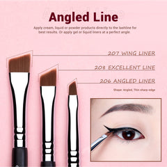 Jessup Eyeliner Brush Set waterline brushes for upper or lower lines