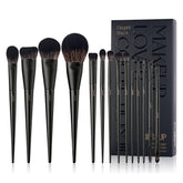 Jessup makeup brush set in black packaging with premium synthetic bristles for flawless base makeup.