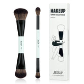 Jessup dual-ended foundation brush with large angled head for precise coverage.