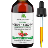 Jeune Naturelle aceite rosa puro en botella, ideal para hidratación diaria de la piel.