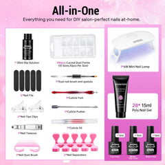 JEWHITENY Kit Gel Poligel: 28 colores para diseños versátiles en casa