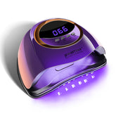 JEWHITENY Purple Fast UV Dryer front view shows vibrant design and gel curing power.