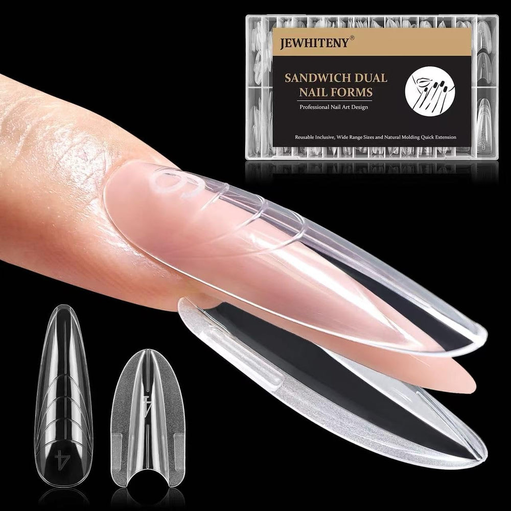 JEWHITENY sandwich nails dual forms case highlights compact kit for precision nail extensions