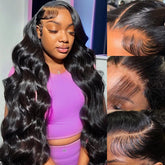 Jexazr 30-inch body wave wig front view with natural hairline and easy styling.