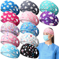 Bandanas dentales Jexine, 12 piezas, para combinar con tu uniforme.
