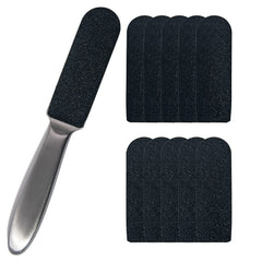 JHFGJGH pedicure foot file front view showing sturdy stainless steel handle for durable use