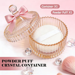 JHJEWH glass powder container keeps puff clean and ready on your vanity.