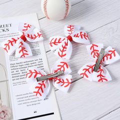 JiaDuo alligator clip baseball bow with secure grip in white