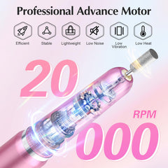 JIASHENG pink nail drill on table ready for precision shaping