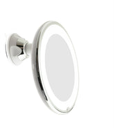 JiBen LED 10X magnifying mirror—front view for precise makeup application.