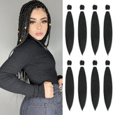 JIEANYAN braiding hair pre-stretched 24inch front view, natural yaki texture for box braids
