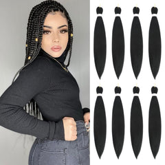 JIEANYAN braiding hair pre-stretched 24inch front view, natural yaki texture for box braids
