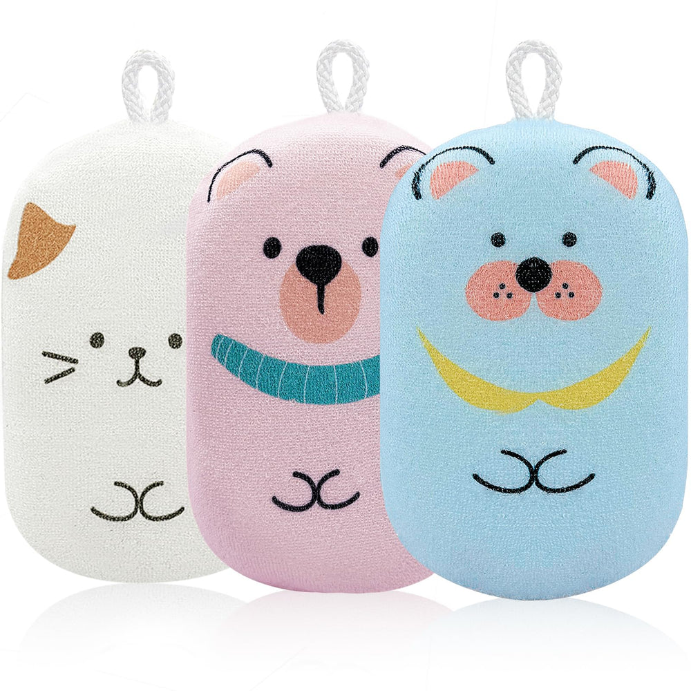 Esponja de baño JieLiLeHome para bebé con diseño oso, suave y absorbente para el baño diario.