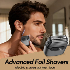 JIJ electric razor shows the LED display for battery status