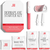 Jill Dermaplane Kit Rose packaging showing compact all-in-one setup for home use.
