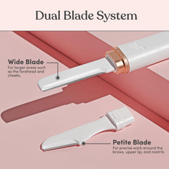 Jill Dermaplane wide blades for cheeks, chin, and forehead exfoliation.