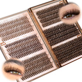 Jimire brown lash clusters pack cover shows six styles for versatile everyday looks.