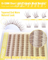 JIMIRE lash clusters applied to natural lashes for seamless blend