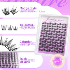 JIMIRE manga lash clusters 0.04mm band blends seamlessly.