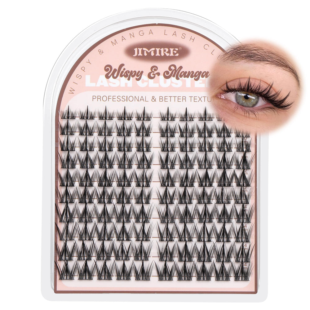JIMIRE manga lash clusters in 8-14mm deliver a natural fairy look for daily wear